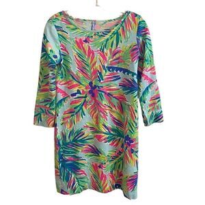 Lilly Pulitzer Marlowe Dress in Island Time Reduced XS Palm Tree Blue Green Pink